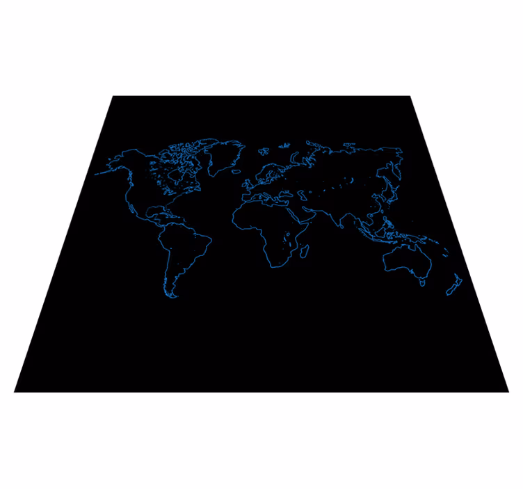 World map vinyl rug world map outline - TenStickers