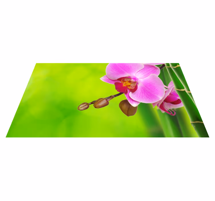 Orchid Blossom Delight floral vinyl rug - TenStickers