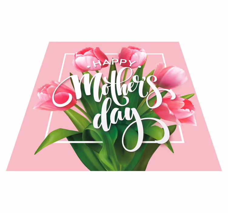 MOTHER'S DAY TULIPS floral vinyl rug - TenStickers