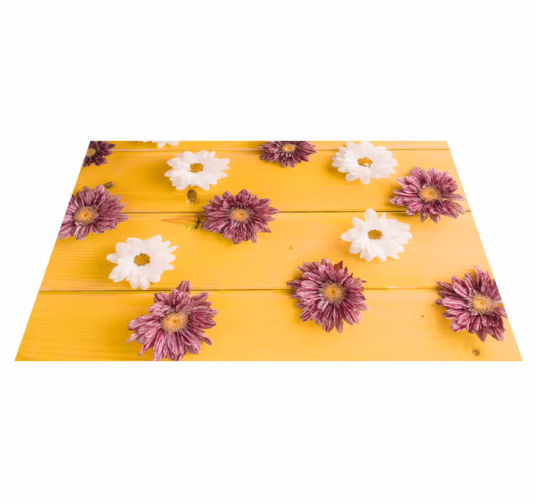 Pink and white petals floral vinyl rug - TenStickers