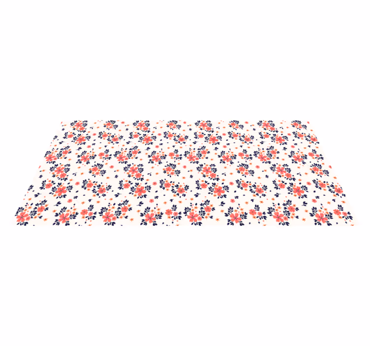 Floral vinyl rug with blooming flower design - TenStickers