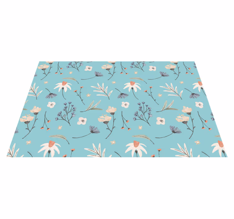 Blooming pattern floral vinyl rug - TenStickers