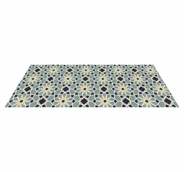 Mosaic vinyl rug elegant geometric design - TenStickers