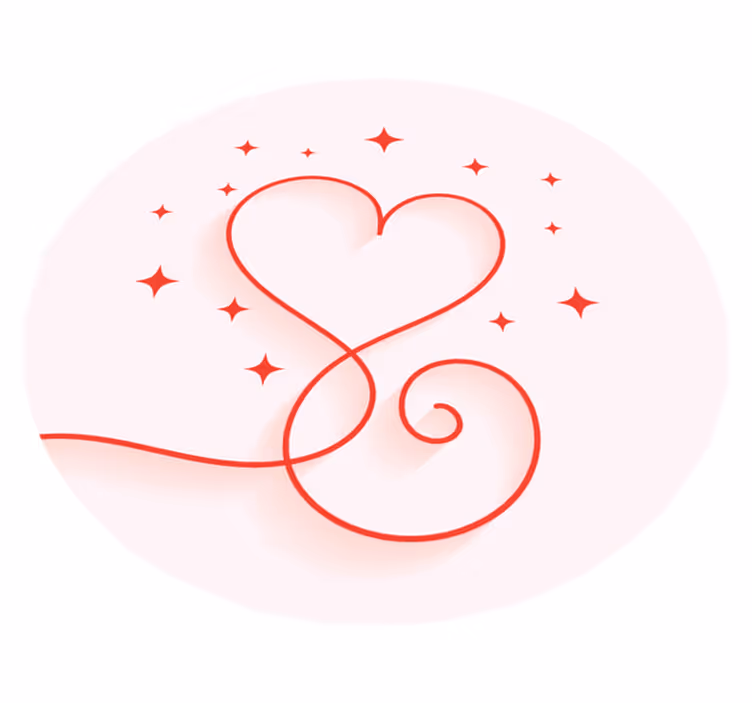 Heart Swirl Pattern bedroom vinyl rug - TenStickers