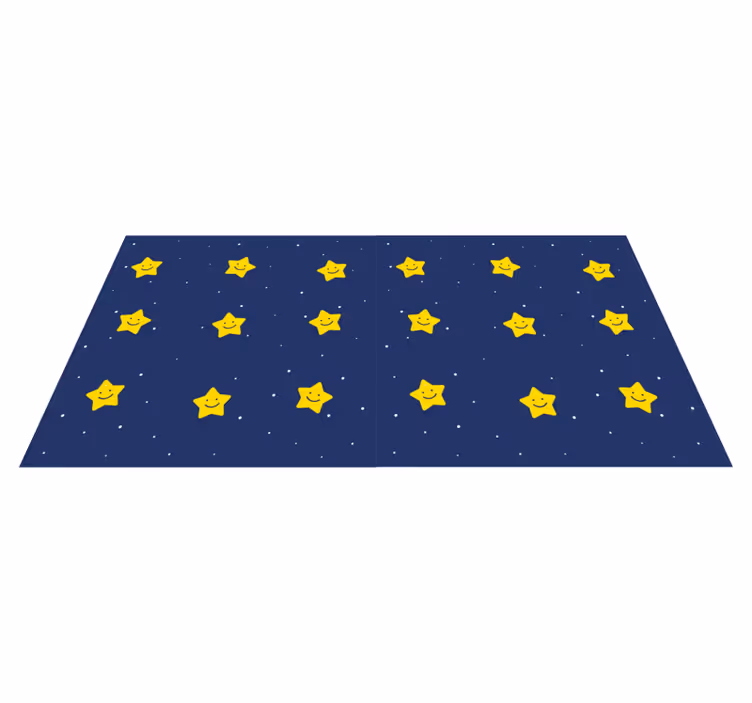 Happy blue pattern star vinyl rug - TenStickers