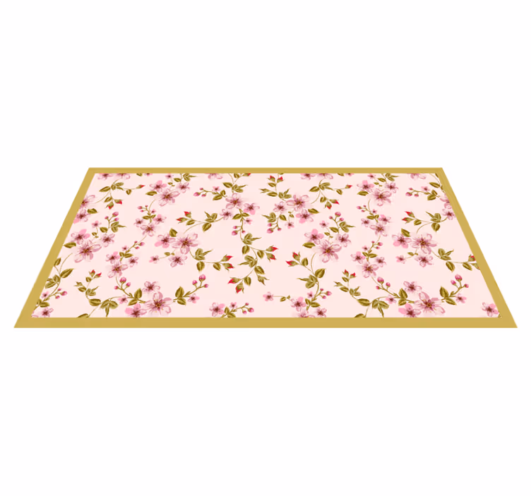 Botanical Bloom Element floral vinyl rug - TenStickers