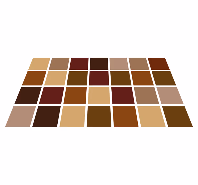 Warm colour blocks bathroom vinyl rug - TenStickers
