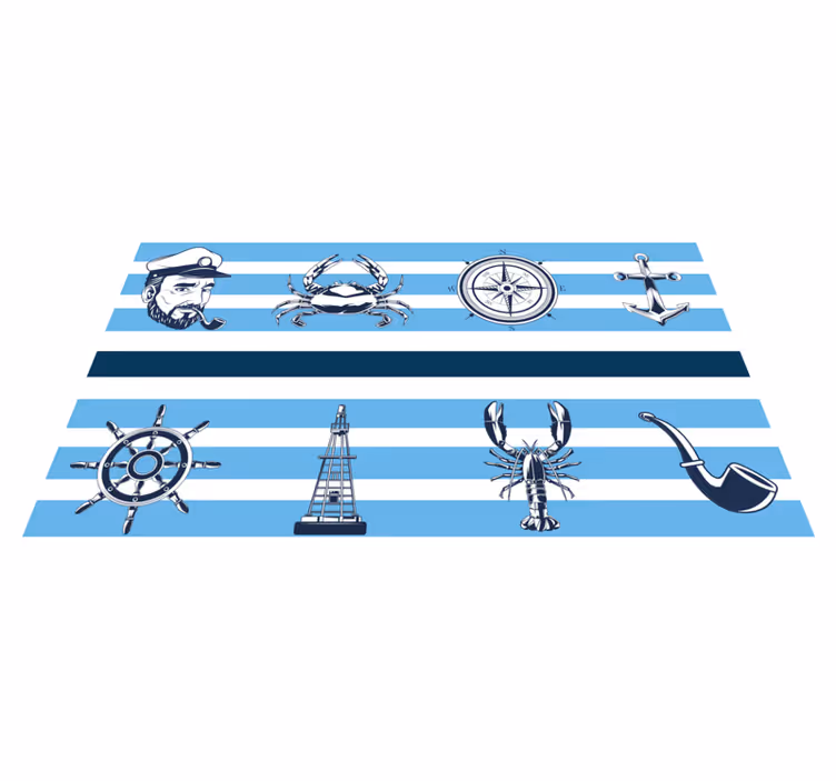 Coastal Nautical Themes bathroom vinyl rug - TenStickers