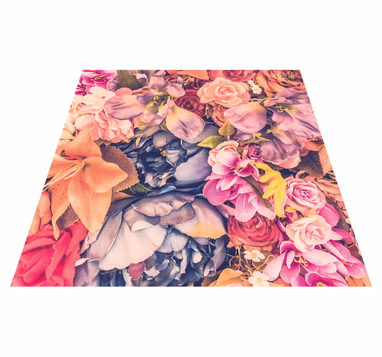 Lively Botanical Component floral vinyl rug - TenStickers