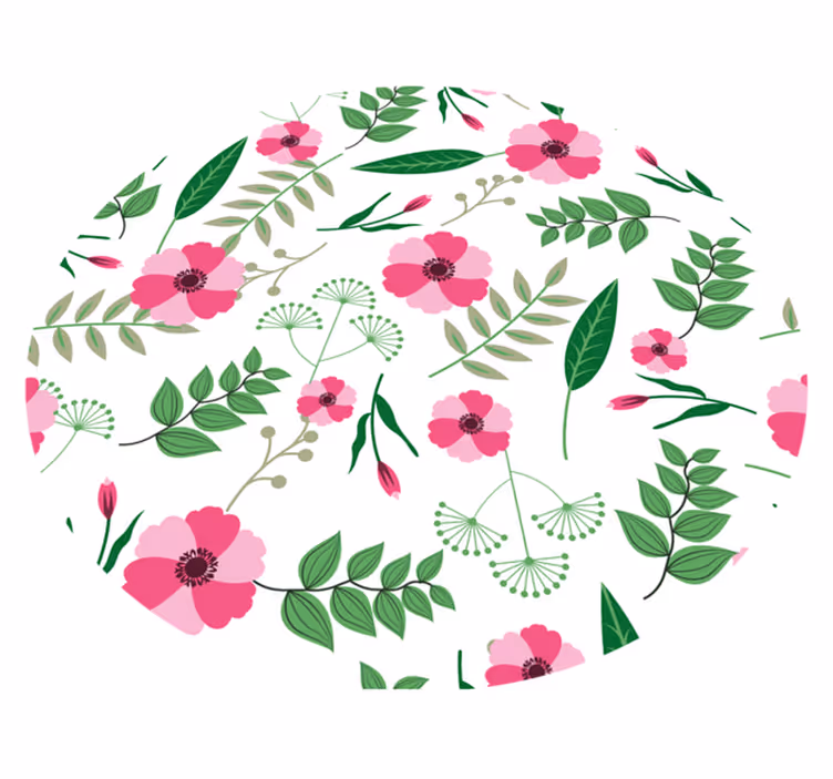 Charming floral pattern floral vinyl rug - TenStickers