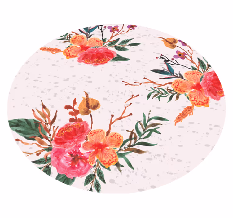 Peonies and orchids floral vinyl rug - TenStickers