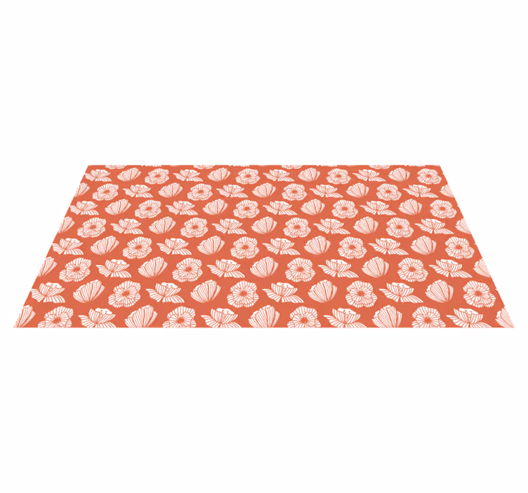 Botanical Component floral vinyl rug - TenStickers