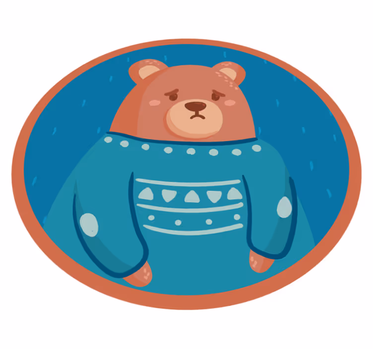 Sad Bear Sweater nursery vinyl rug - TenStickers