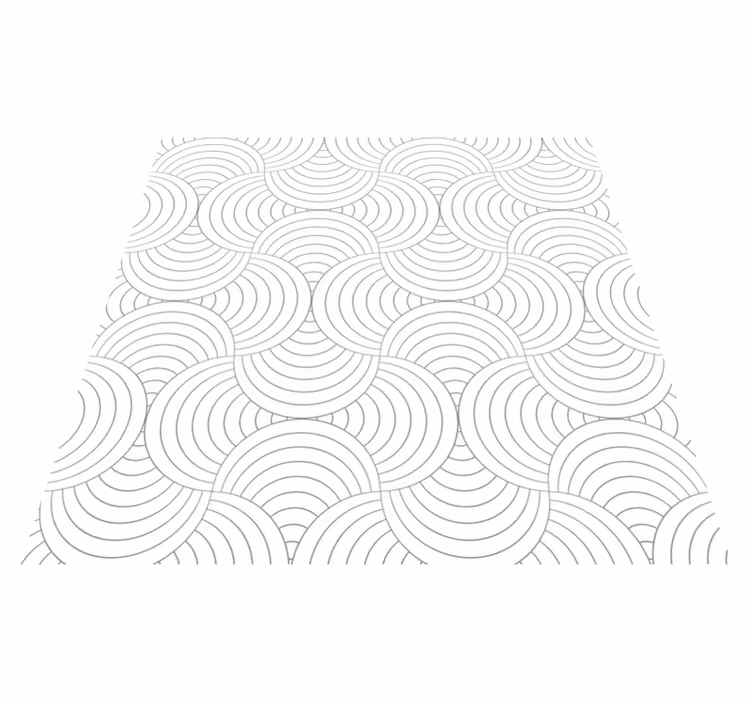 Curved line pattern minimal vinyl rug - TenStickers