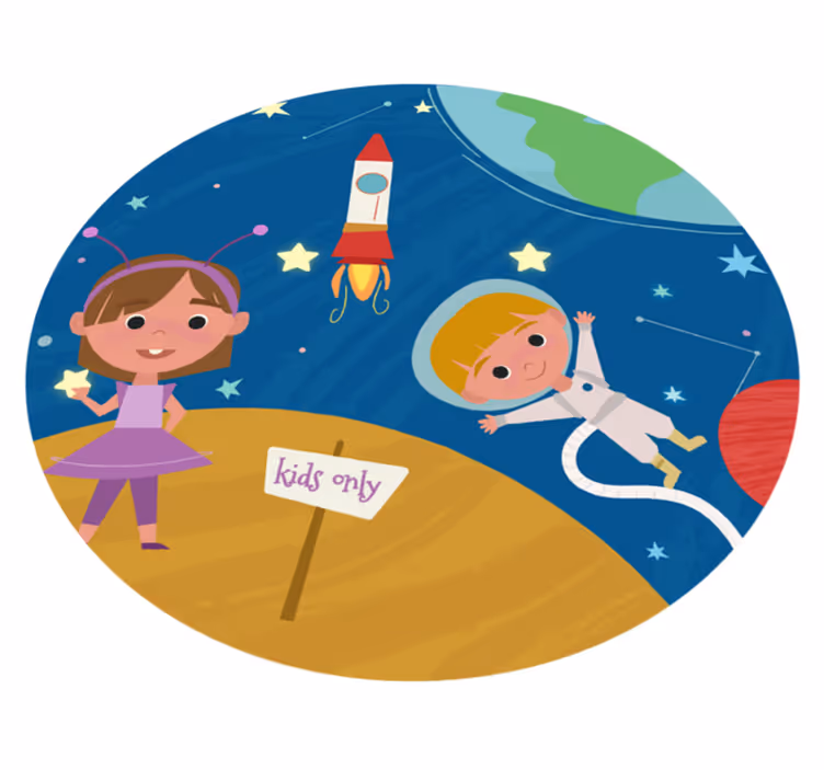 Space Adventure Fun game vinyl rug - TenStickers