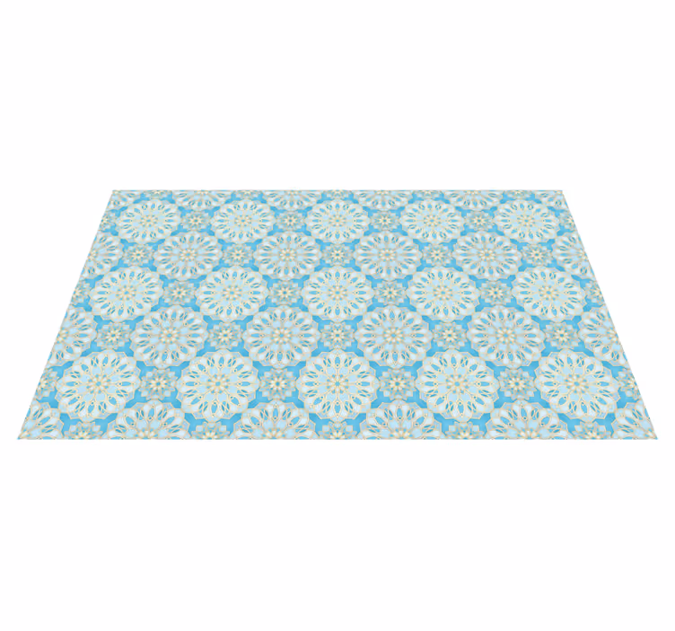 Intricate floral patterns tile vinyl rug - TenStickers