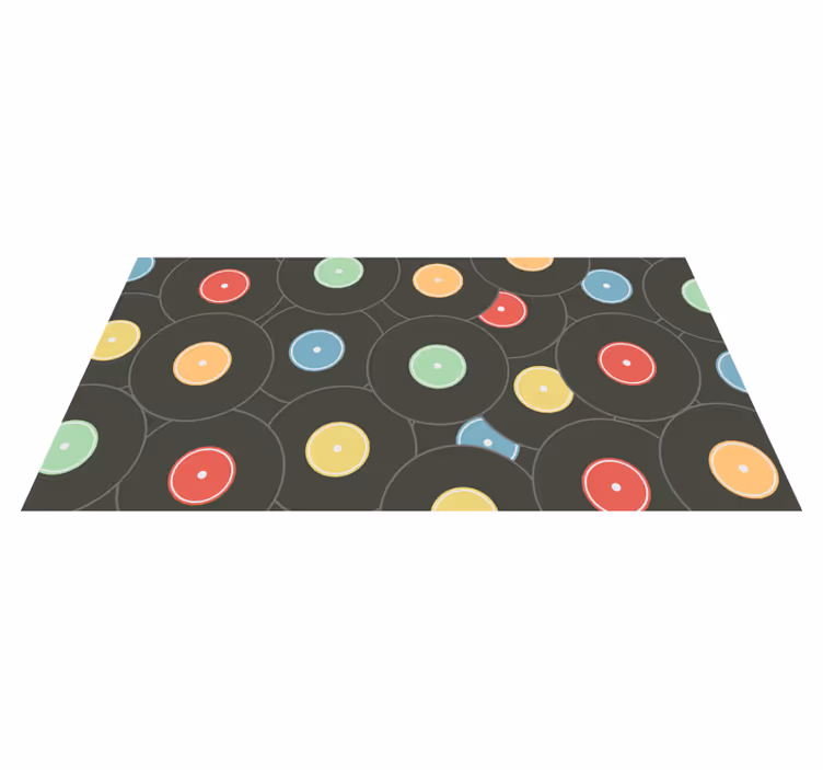 Teen vinyl rug vibrant vinyl discs - TenStickers