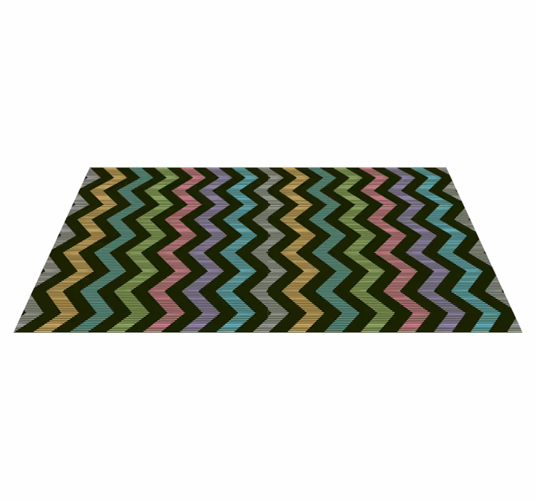 Colorful Zigzag pattern striped vinyl rug - TenStickers