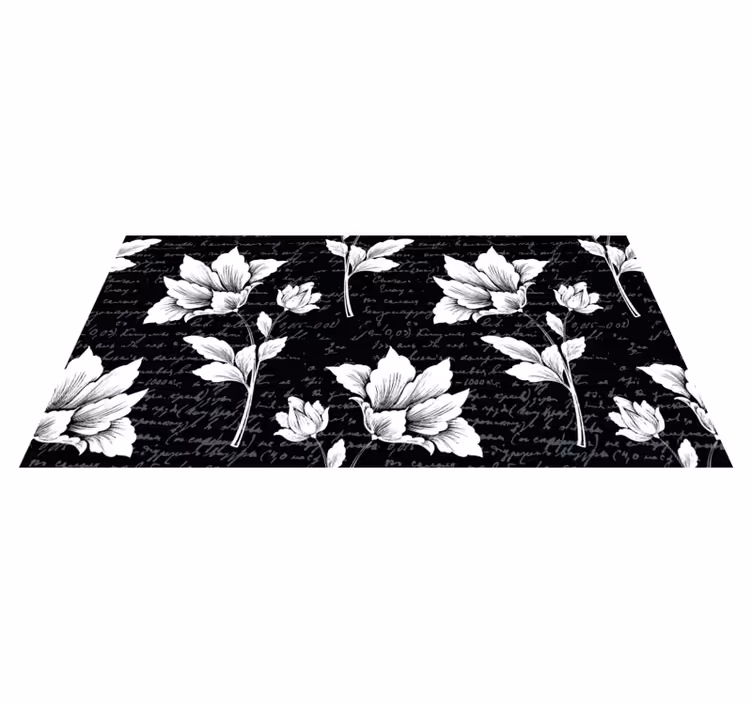 Floral vinyl rug graceful botanical design - TenStickers
