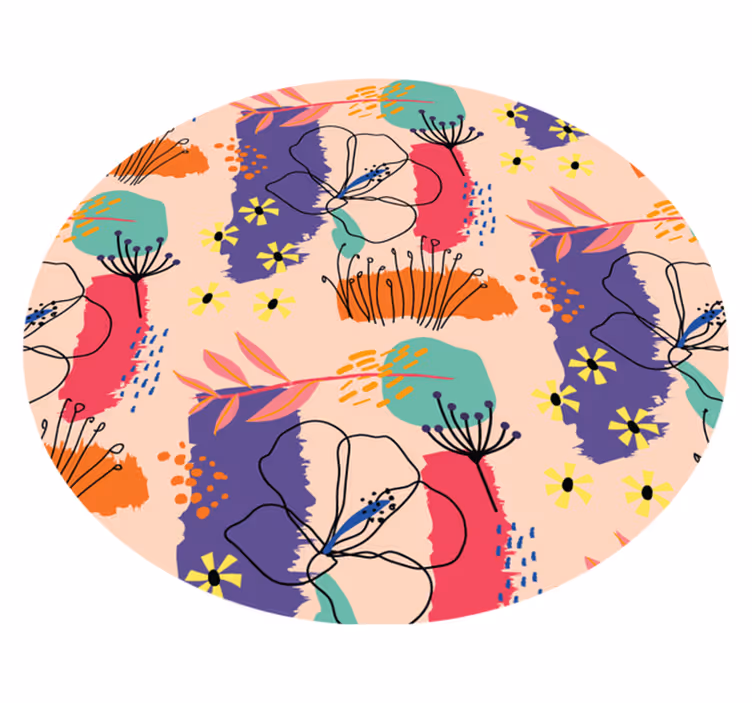 Vivid Flower Elements floral vinyl rug - TenStickers