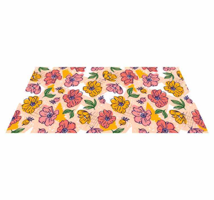 Vibrant Flower Arrangements floral vinyl rug - TenStickers