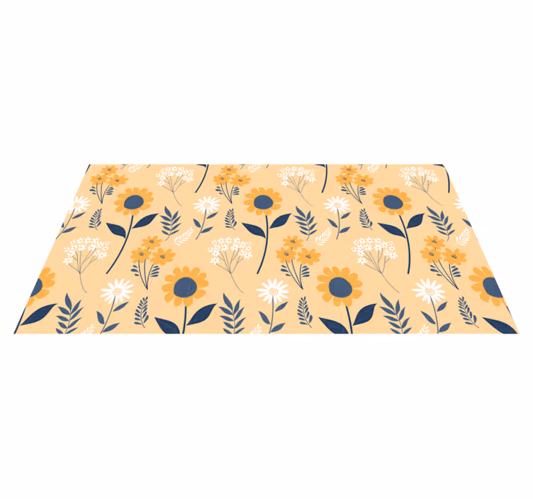 Floral vinyl rug joyful botanical design - TenStickers