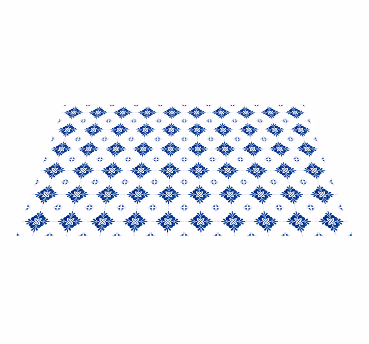 Ceramic floral motif tile vinyl rug - TenStickers