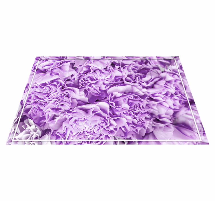 Vibrant Purple Blooms floral vinyl rug - TenStickers