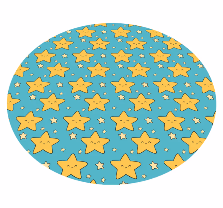 Cheerful Star Pattern kids vinyl rug - TenStickers