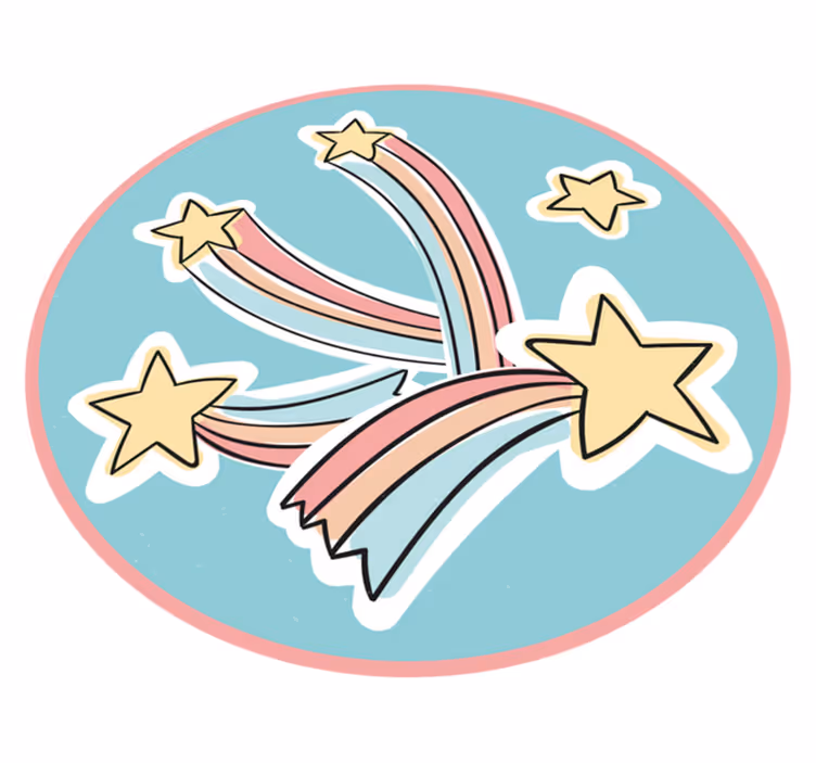 COLORFUL RAINBOW STARS kids vinyl rug - TenStickers