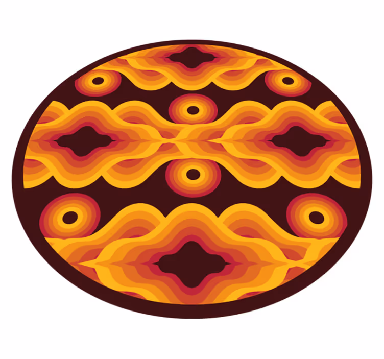 Vintage Spiral Motif mosaic vinyl rug - TenStickers