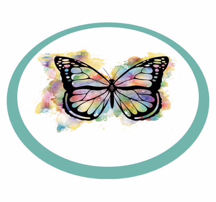 Colorful Butterfly Art nature vinyl rug - TenStickers