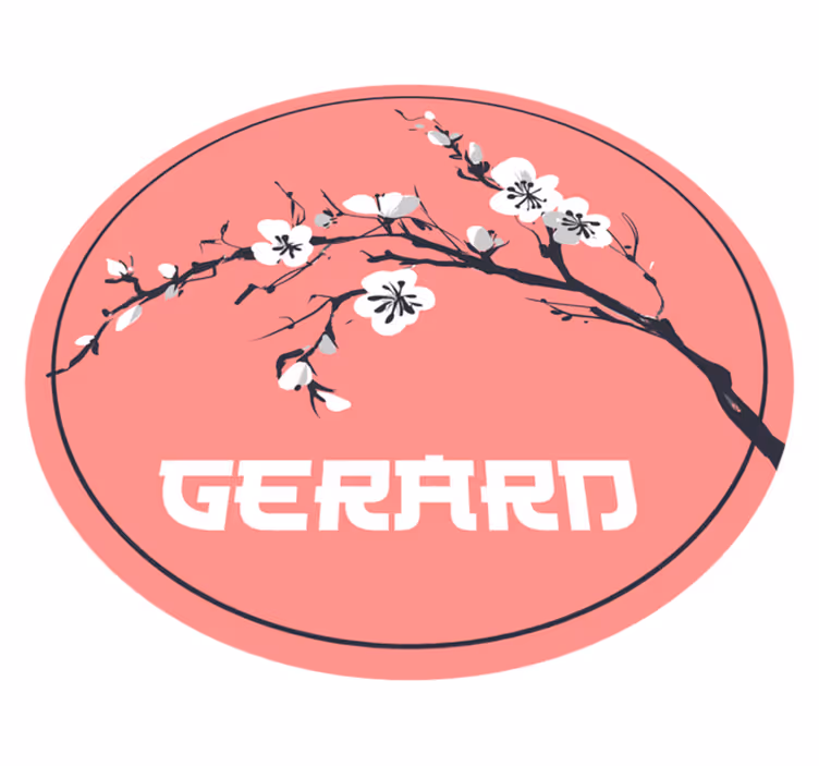 Cherry Blossom Grace custom vinyl rug - TenStickers