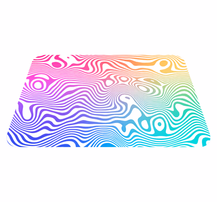 Lively Wave Elements striped vinyl rug - TenStickers