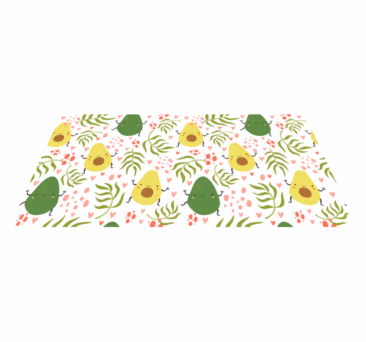 Cute Avocado Pattern kids vinyl rug - TenStickers