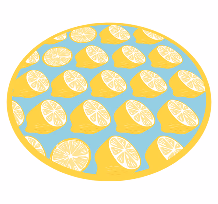 Lemon Slice Motif kitchen vinyl rug - TenStickers