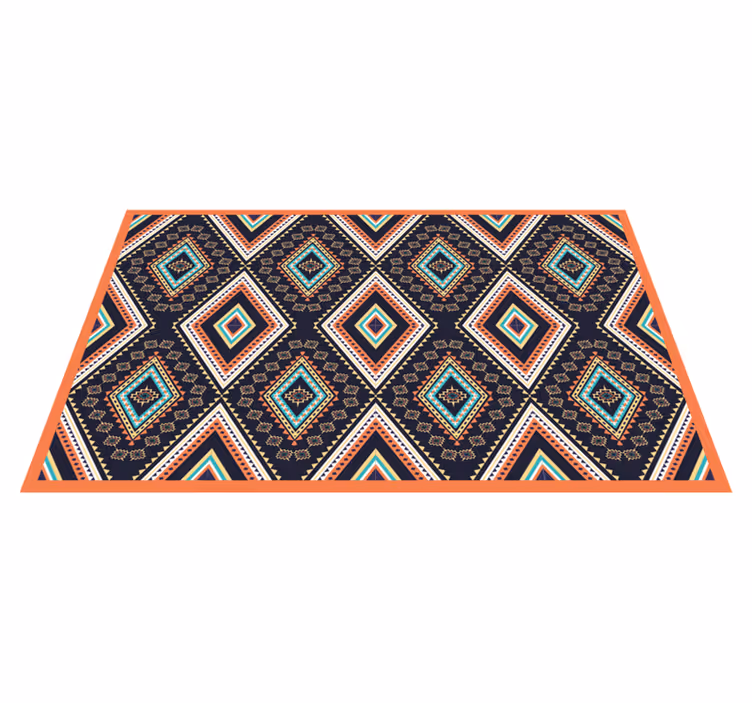Colorful Diamond Pattern ethnic vinyl rug - TenStickers