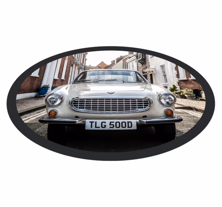 Classic automobile facade vintage vinyl rug - TenStickers
