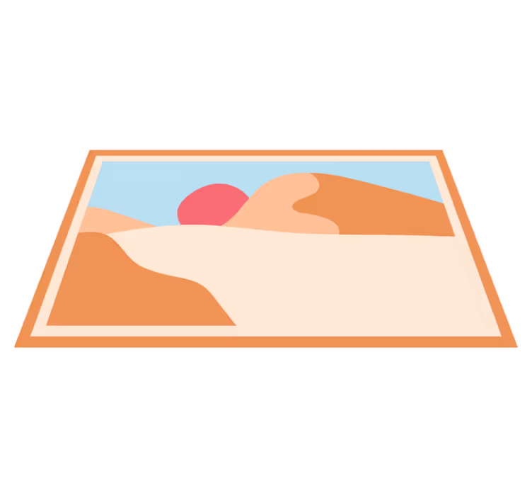 Mountain and sun abstract art geometric rug - TenStickers