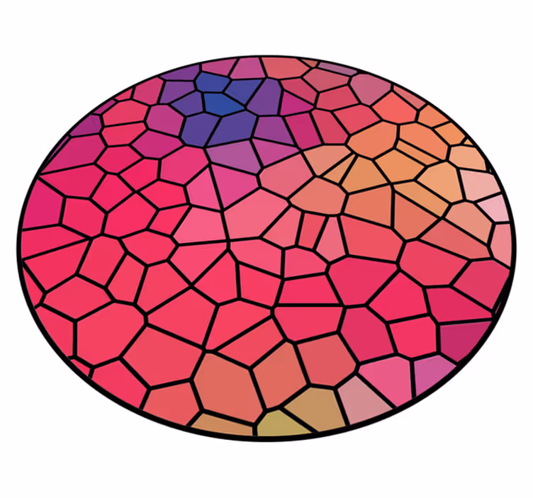 Lively Mosaic Composition circular vinyl rug - TenStickers