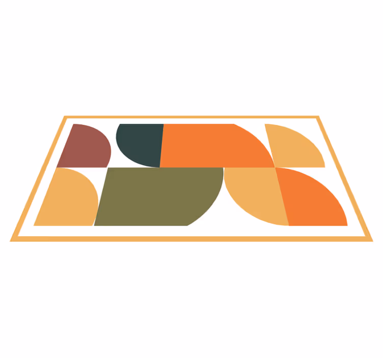 Vibrant Geometric Figures modern vinyl rug - TenStickers