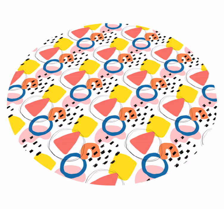 Vibrant Shape Arrangements minimal vinyl rug - TenStickers