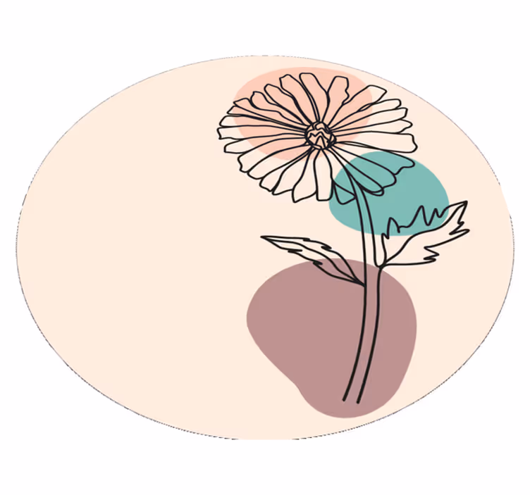 Elegant floral silhouette floral vinyl rug - TenStickers