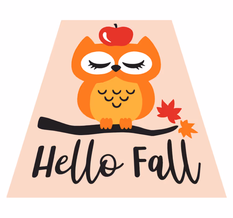 Hello fall owl kids vinyl rug - TenStickers