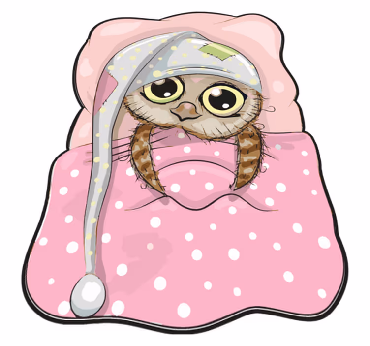 Cute Sleeping Owl kids vinyl rug - TenStickers