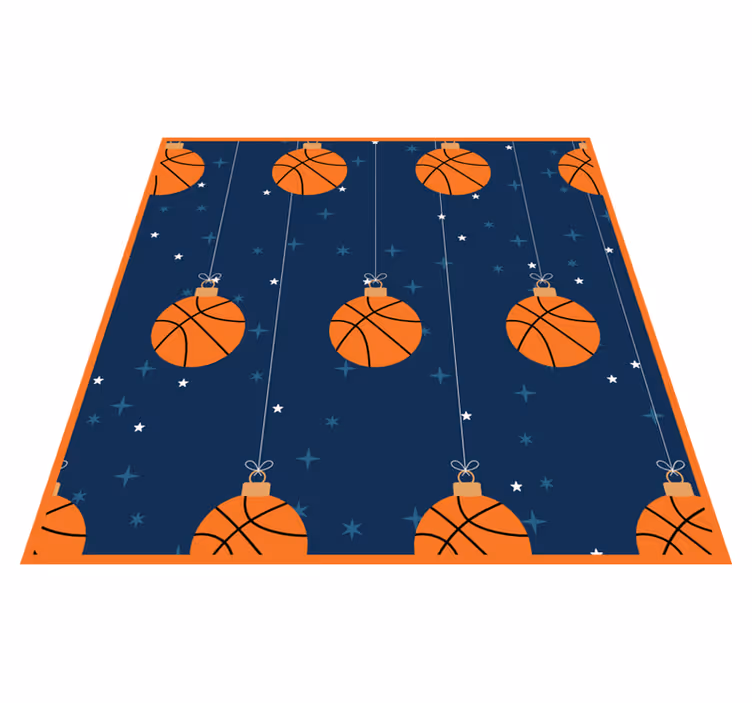 Basketball Ornament Pattern kids vinyl rug - TenStickers