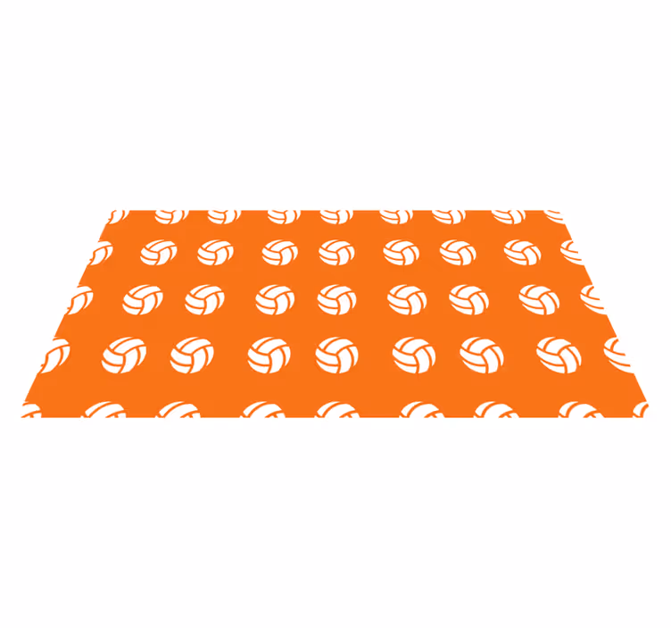 Orange Volleyball Pattern game vinyl rug - TenStickers