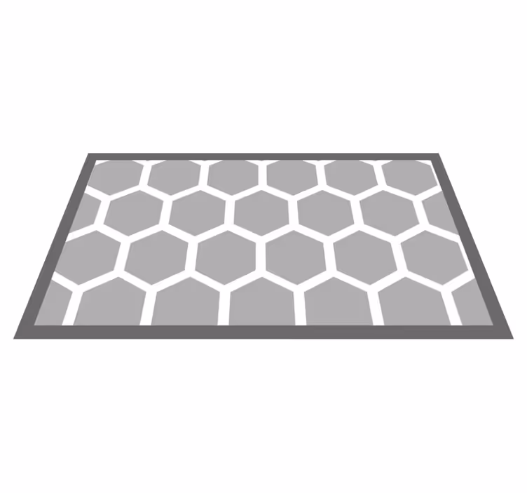 Hexagonal Configuration geometric vinyl rug - TenStickers