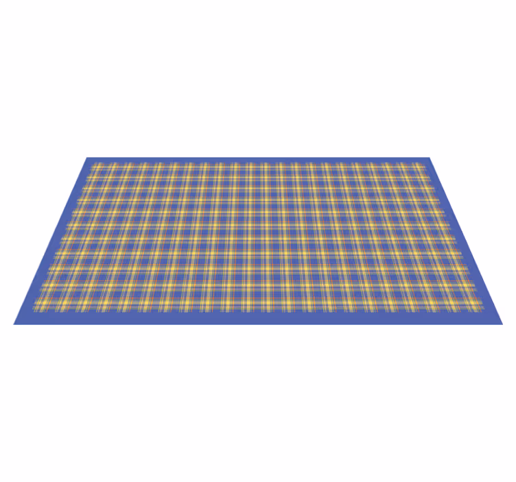 Yellow Plaid Pattern striped vinyl rug - TenStickers