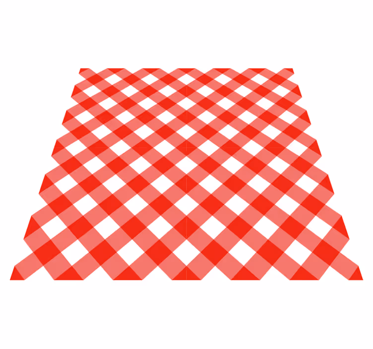 Crimson Checked Motif striped vinyl rug - TenStickers